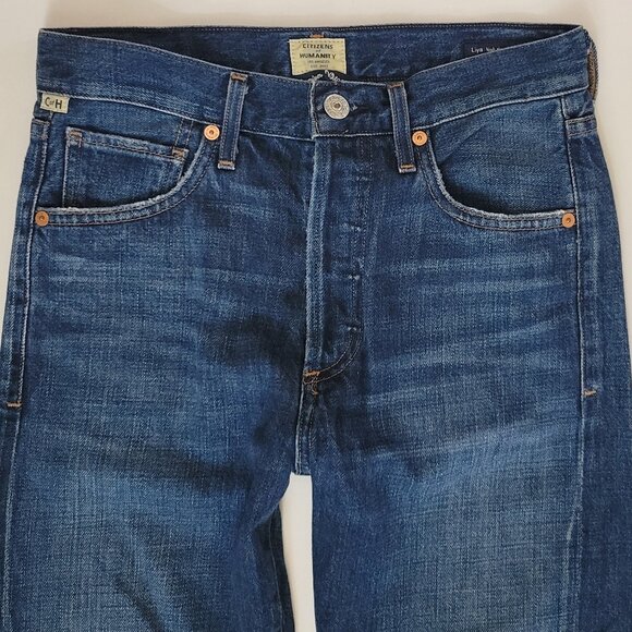 COH Liya High Rise Classic Fit Distressed Crop Cut off Hem Jean - Picture 2 of 11